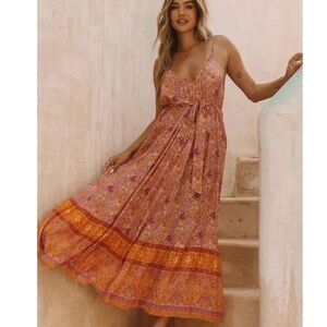 Spell village strappy dress
